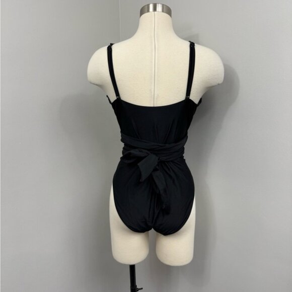 Aerie Black Wrap One-Piece Swimsuit - Picture 7 of 9